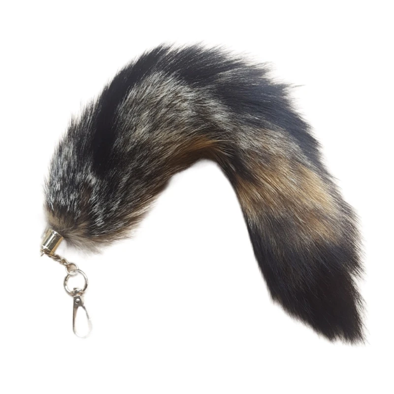 

Lovely Racoon Tail Charm Keychain Sweet Furs Bag Pendant Car Keyring Decors