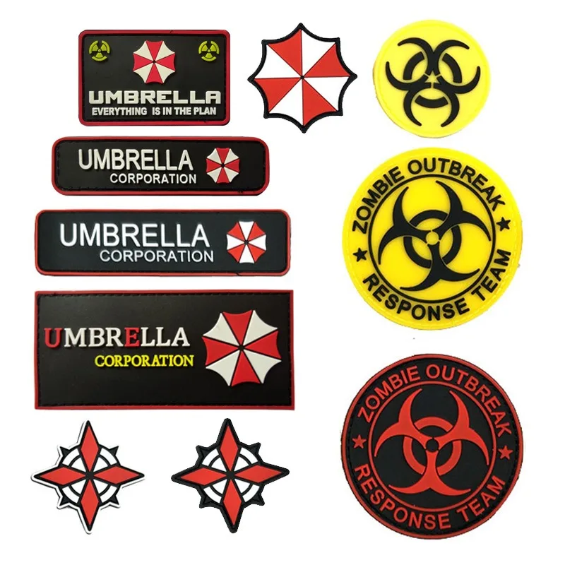 Umbrella Corporation PVC 3D Gumowa naszywka Naszywka taktyczna Szop Logo Corp Biohazard Insignia Aplikacja Emblemat