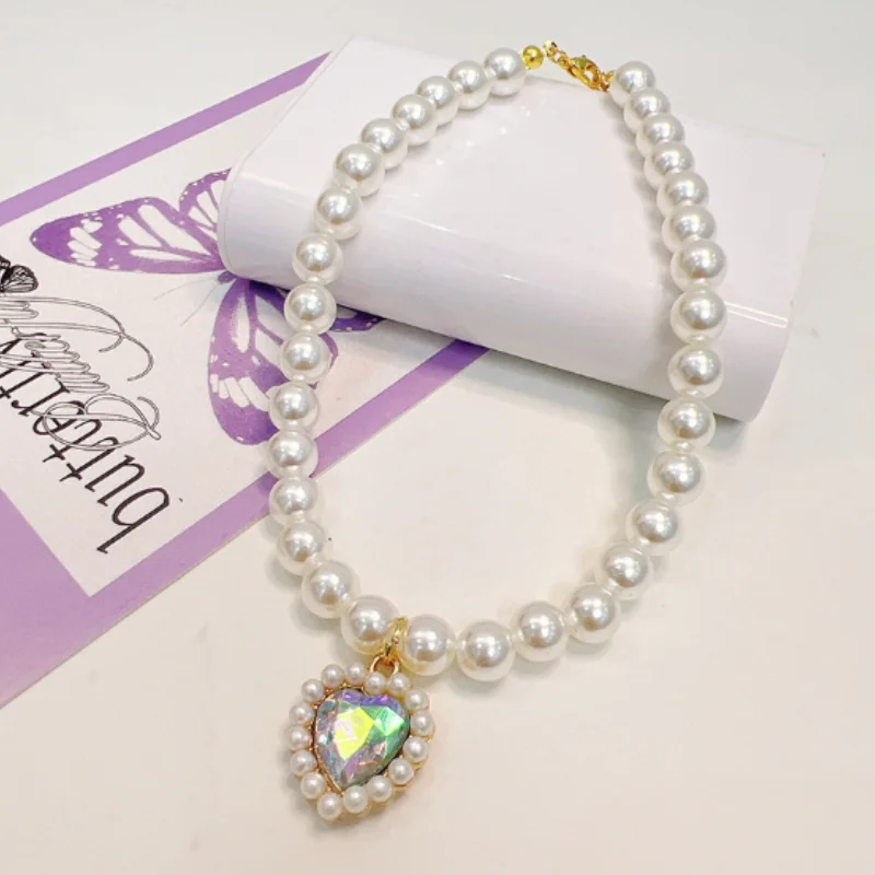 Verstellbares Katzenhalsband für Kätzchen mit Hochwertigen Simulationsperlen Niedliches Exquisites Sommer-Haustier-Halsband mit Halsdekoration – Detail 14