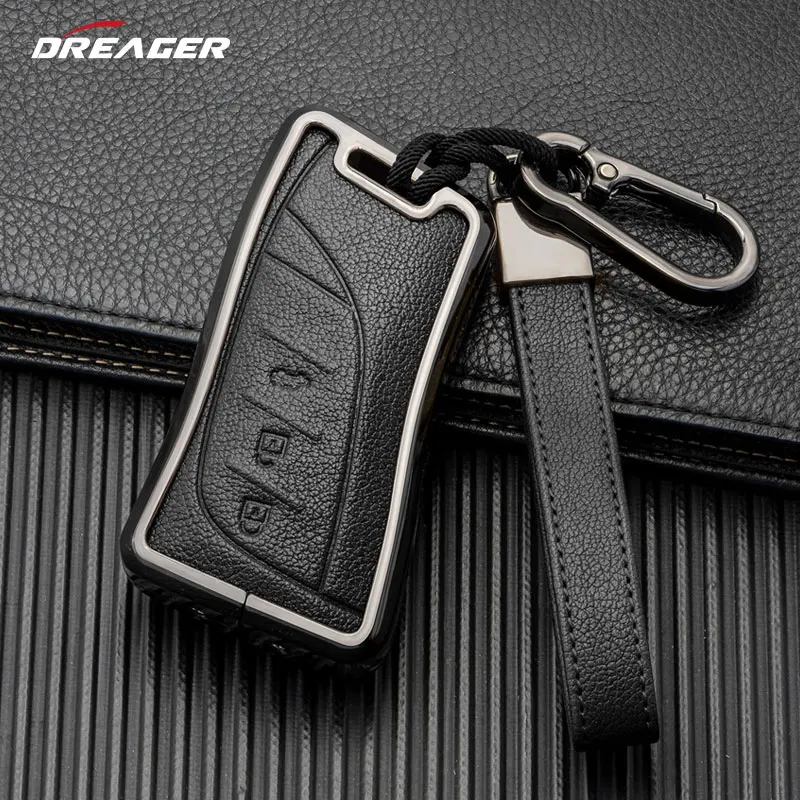 

Car Key Cover for Lexus Key Case Leather Es350 300h Ux Nx Us Rc Lx Gx Is Rx Ls 200 250h 450h 260h Fob Shell Keychian Zine Alloy