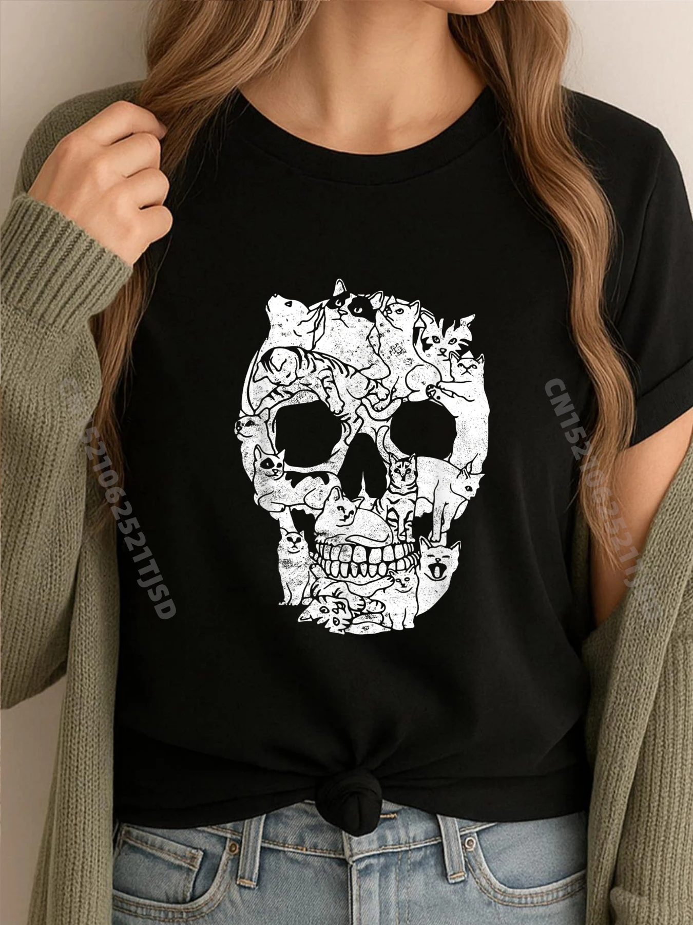 

Череп Кошки Китти Скелет Забавные Кошки Любитель Хэллоуин Костюм Мужская Одежда Большие Размеры Молодежная Мужская Одежда Camisa Слоган