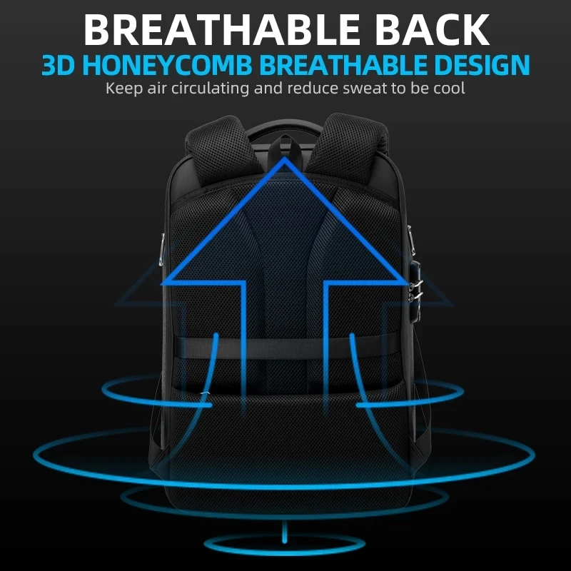 Mochila para ordenador portátil de 17 pulgadas con carga USB, mochilas para hombre de gran capacidad, resistente al agua para adolescentes