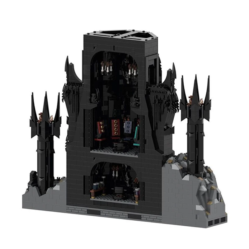 Ring Movie Series Building Block UCS Barad-Dur Part 4/6 Architecture Black Wall Dark Magic Fortress Base Brick Toys  Gifts