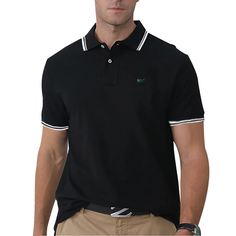 Polo Shirt Men\'s 100% Cotton Short Sleeved Lapel T-shirt Summer Male Fit Type Large Size Half-sleeved Golf Tops&Tees  906