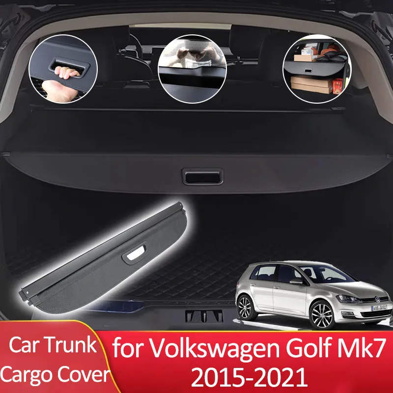 

For Volkswagen VW Golf 7 Mk7 2015-2021 2019 Car Rear Trunk Cargo Cover Retractable Anti-peep Security Waterproof Tray Accessorie