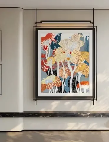 light luxury high-end lighting painting wall luminous decorative art installation painting