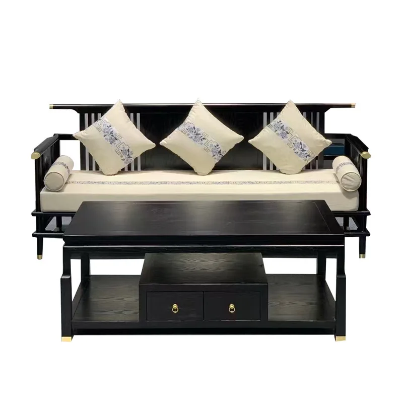 

New Chinese solid wood sofa ebony combination,