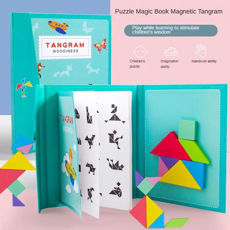 3D Color Tangram Tangram para Crianças, Brinquedos Educativos, DIY, QI Infantil, Pensamento Lógico, Treinamento Montessori Brinquedos, Presente de Aniversário