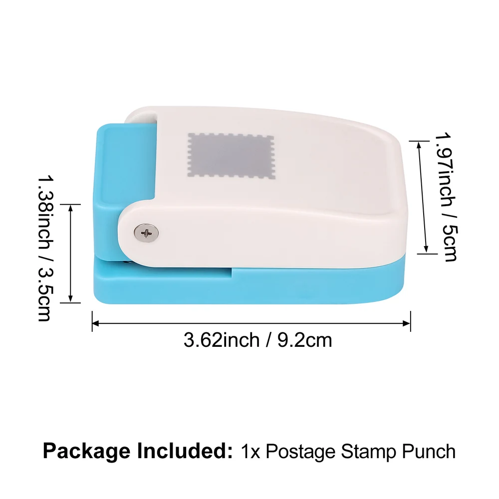 1X0.8inch Rechthoekige Postzegel Punch, Geschulpte Rechthoek Hendel Actie Craft Punch voor Papier Crafting Scrapbooking DIY Kaart