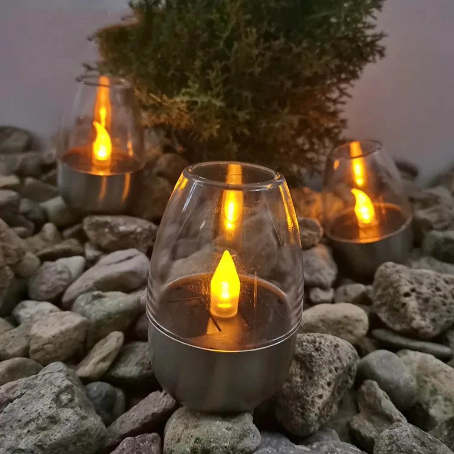 Energy-efficient and durable waterproof solar flameless LED mini tea light candles for outdoor garden lantern decoration - Ideal