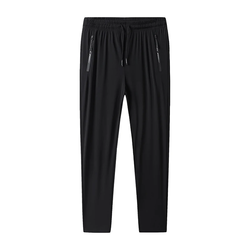 Big Size 9xl 8xl Men's Summer Pantsice Silk Elastic Waist Straight Leg Quick Dry Plus Stretch 6xl 7xl Work Outdoor Trouser Male - Image 2