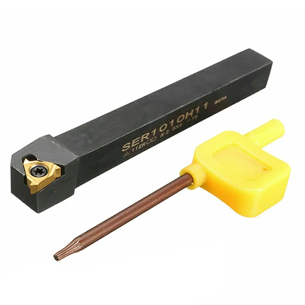 

10Pcs 11ER AG60 Threading Insert + SER1010H11 10mm Lathe CNC Cutting Tool Holder, Suitable for Various Processing Environments
