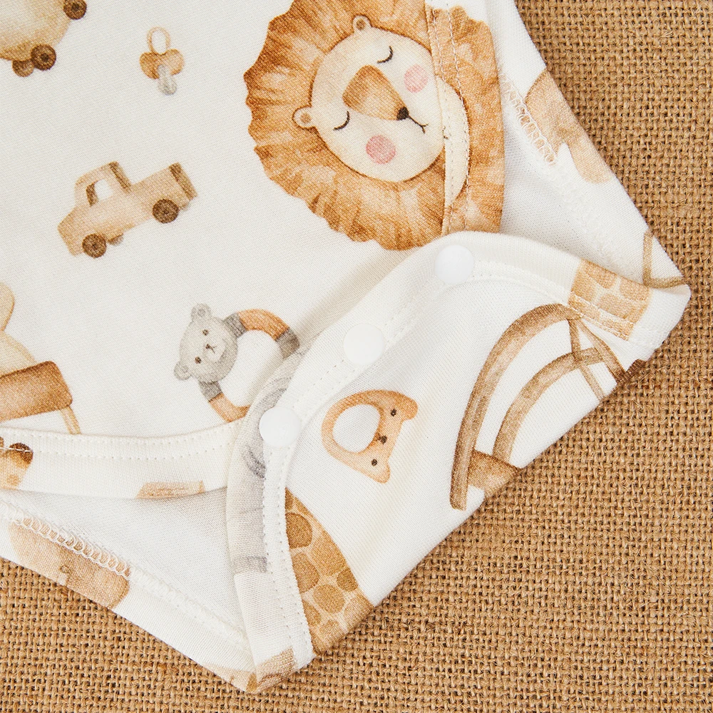 Elinfant Cute Print Bamboo Cotton Baby Romper Digital Print Summer Sleeveless Infant Baby Jumpsuit