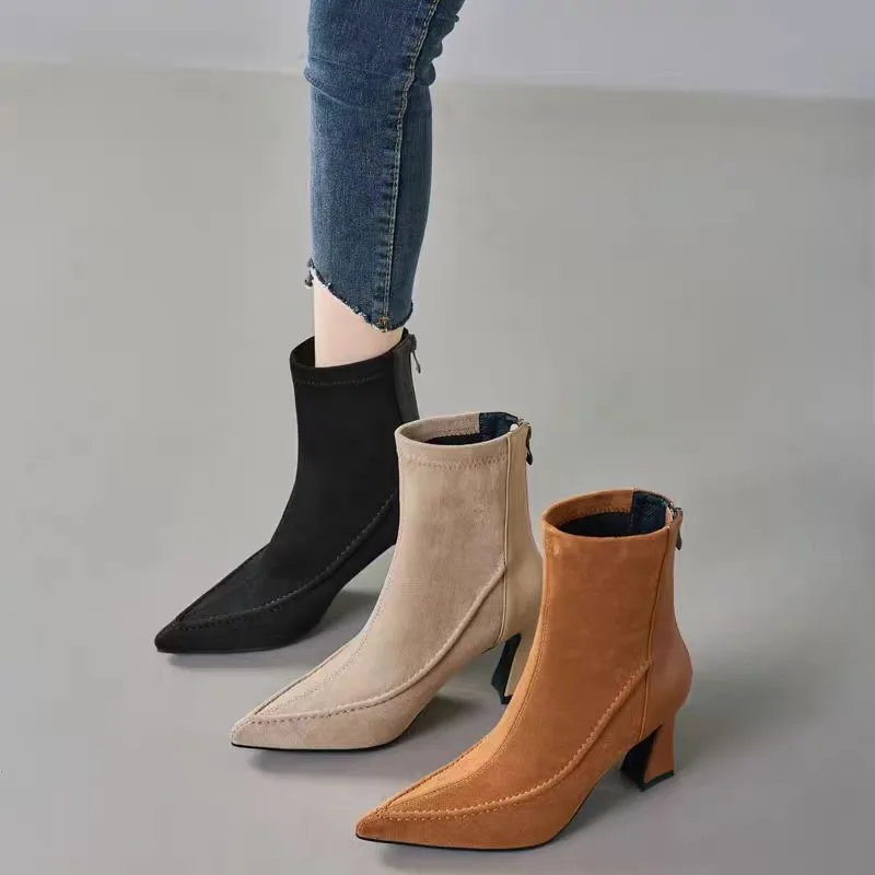

Европейские ботильоны, женские весенне-осенние одинарные ботинки, модные универсальные ботинки на высоком каблуке в британском стиле на блочном каблуке