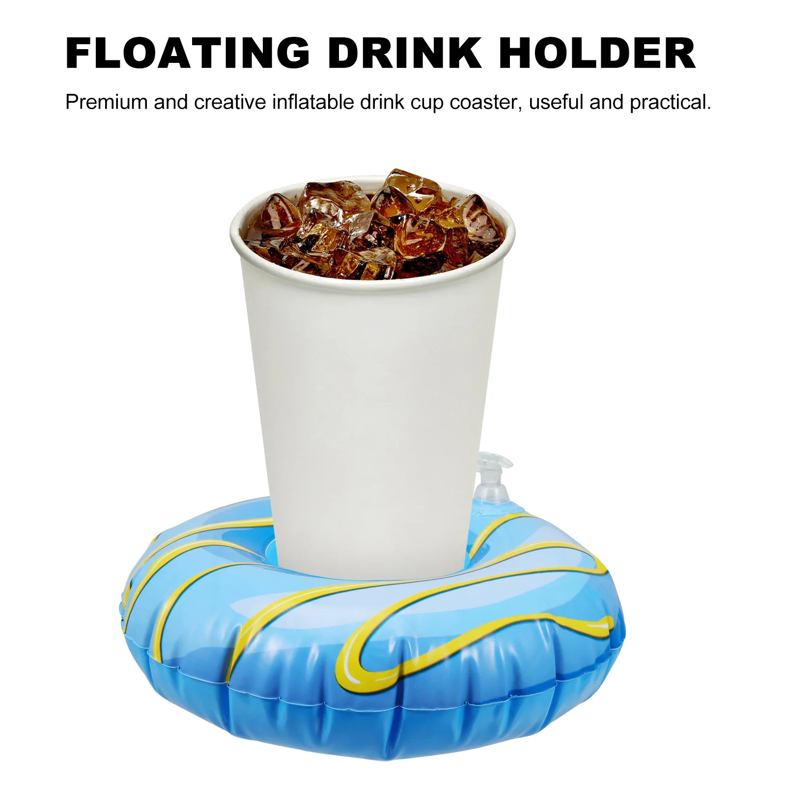 

6pcs Inflatable Cup Holders Pvc Floating Drink Pool Party Accessories Wave Design Lightweight Easy To Inflate