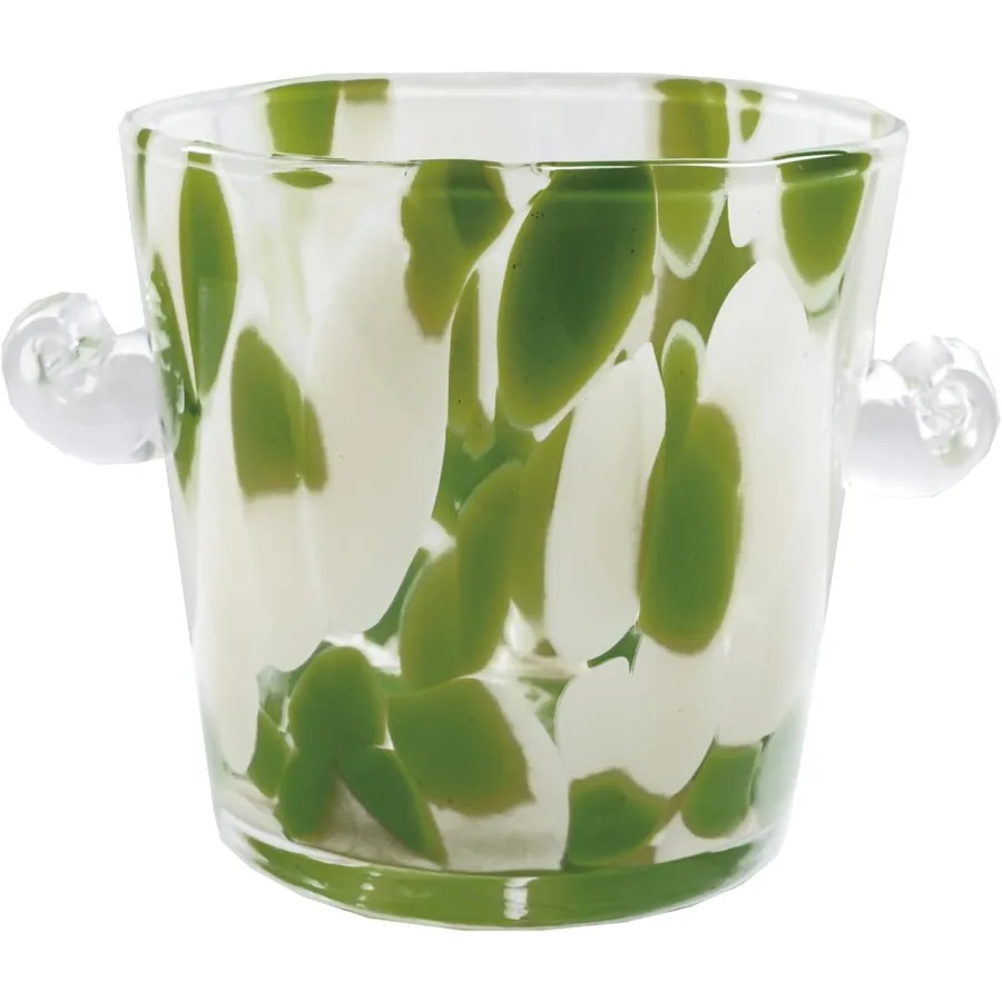 

Стеклянное ведро для льда с конфетти на 32 унции с ручками, желто-зеленое