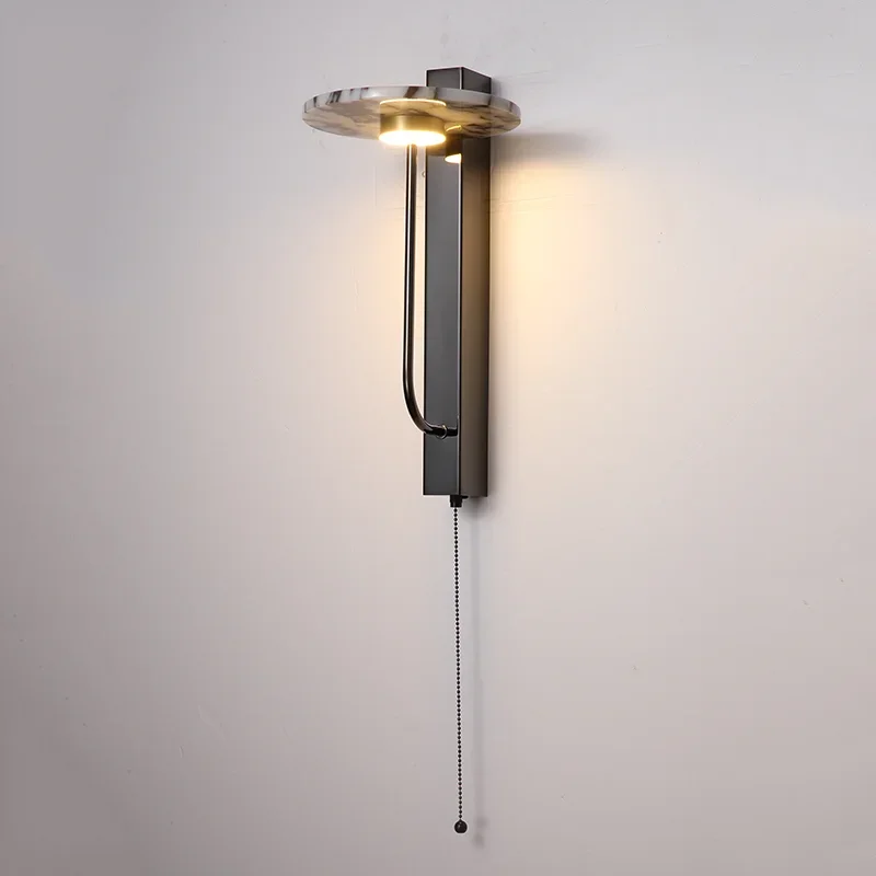 Luminária de parede contemporânea de pedra natural, luminária para quarto, design artístico, sala de estar, corredor, mármore, decoração de casa, luzes led