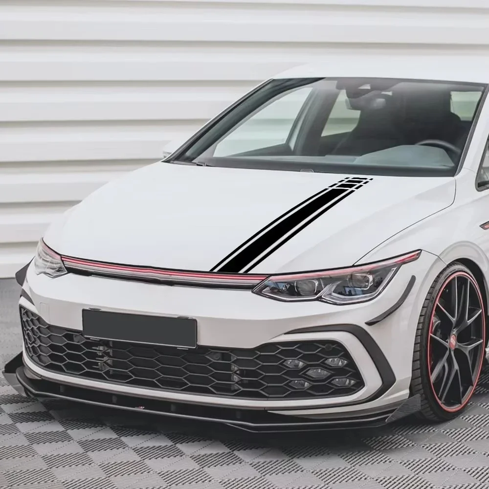 Car Hood Racing Style Sticker Vinyl Film Decor Decals for Volkswagen VW Golf 8 7 5 6 R GTI MK8 MK7 MK5 MK6 MK4 Auto Accessories
