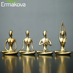 ERMAKOVA 12 stylów sztuka abstrakcyjna ceramiczna joga pozuje figurkę porcelanowa figurka pani statua Home Yoga Studio Decor Ornament