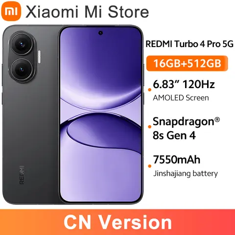 Xiaomi Redmi Turbo 4 Pro 5G CN Version Smartphone Snapdragon 8s Gen 4 50MP 7550mAh 90W Charge 1.5K 6.83" Display 120Hz Original