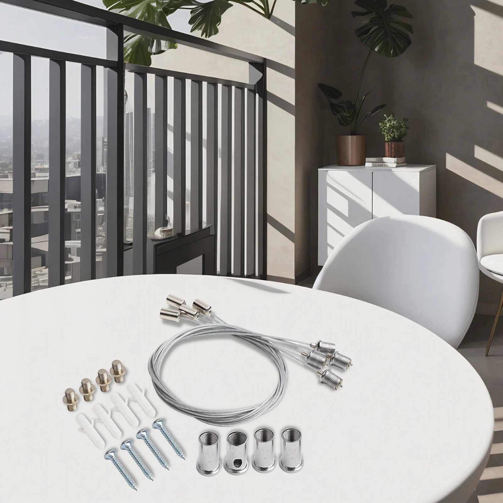 Ceiling Accessory Infrared Heater Accessory 1M Steel Cable Mount Included Screws And Pins Adjustable Length Hanging Accessory
