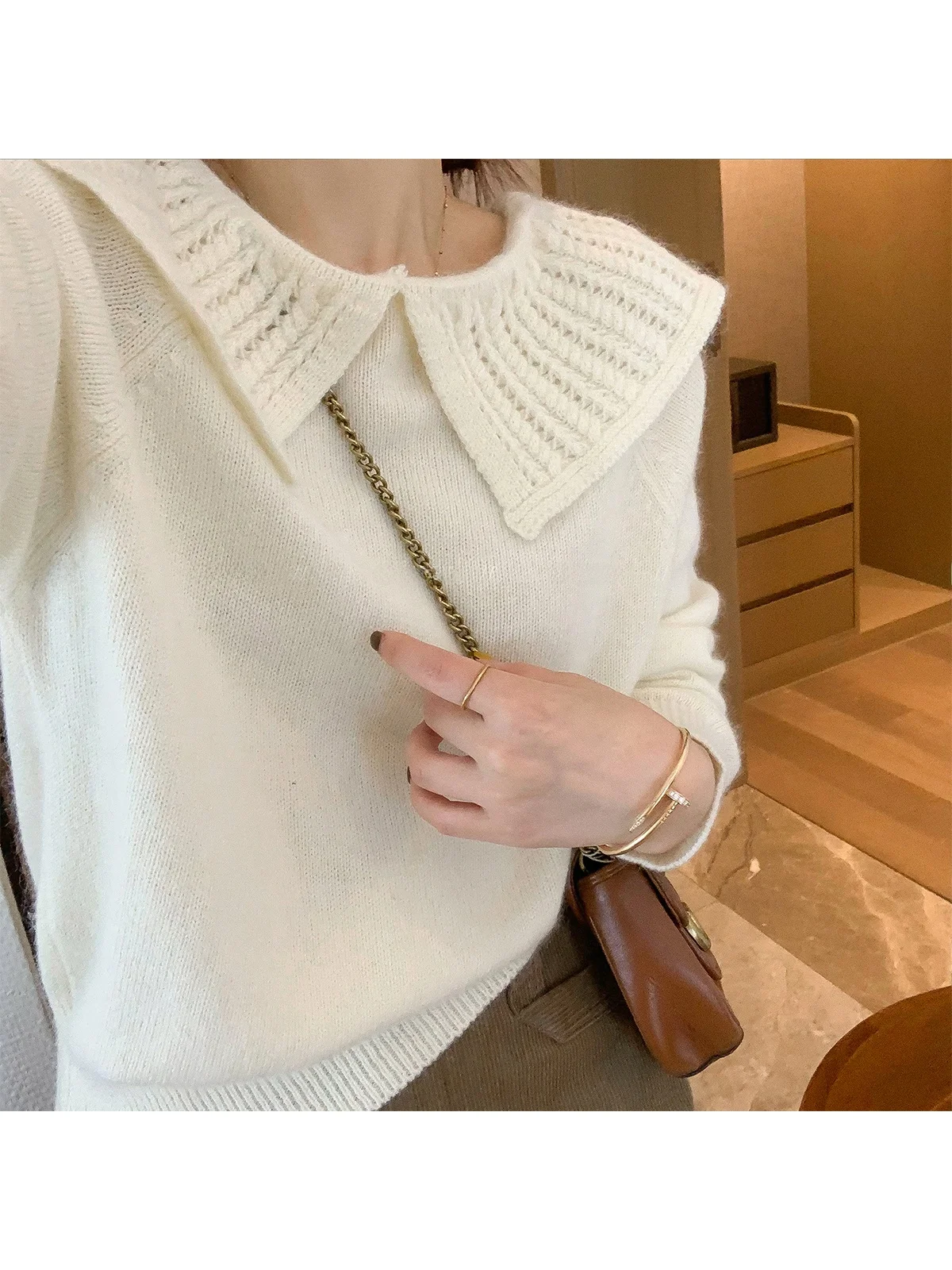 

Love Devil Fi Women's Loose Woolen Sweater Long Sve High Collar Autumn Winter New Sle Comfortable Warm Faionable Kni...