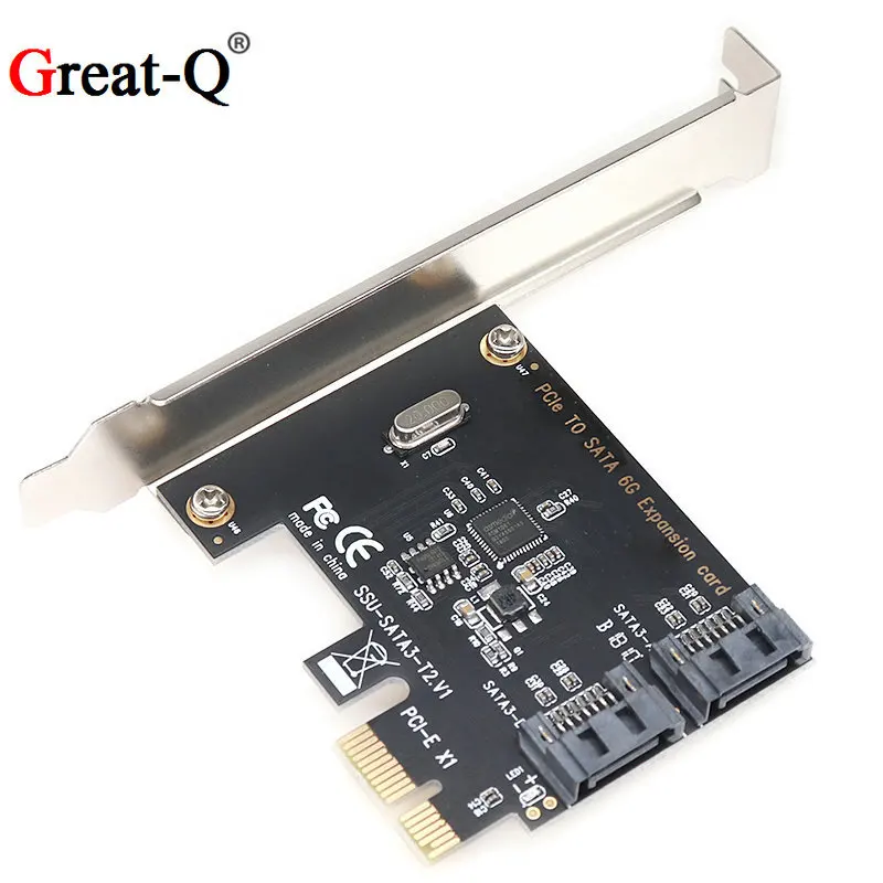 

PCIE к 2-портовой плате расширения SATA3.0 pcie к sata может запустить SSD твердотельный накопитель адаптер карты
