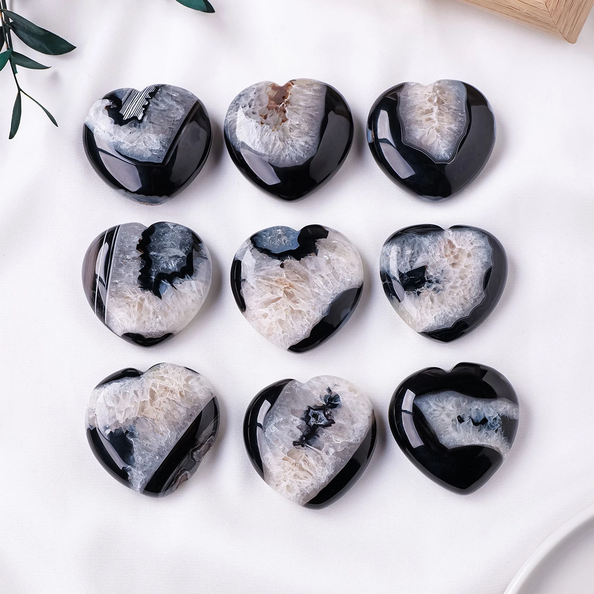 1 قطعة الكريستال الطبيعي العقيق الأسود كريستال الكهف الحب حجر النخيل كريستال الحجر الخام مصقول حجر النخيل كريستال الحرفية الديكور #5