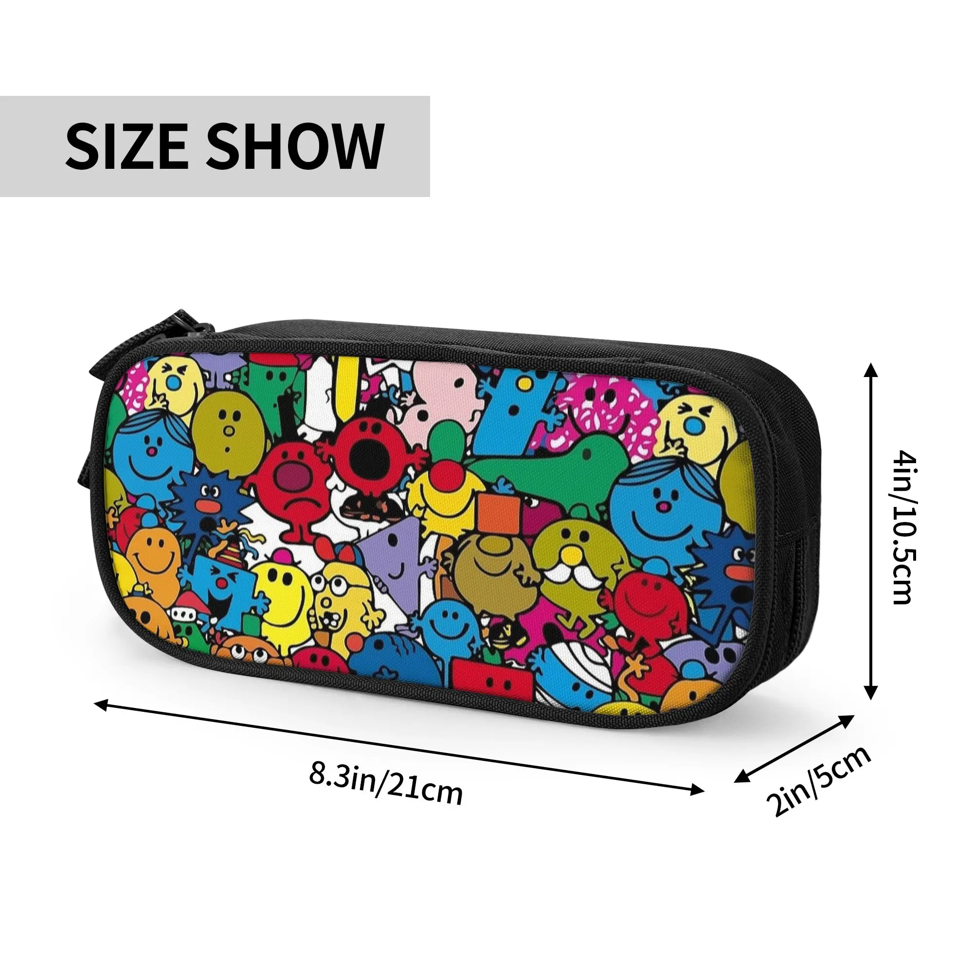 Little Miss Mr Men Pattern Pencil Case Classic  Bags Student Big Capacity Students School Cosmetic Pencilcases