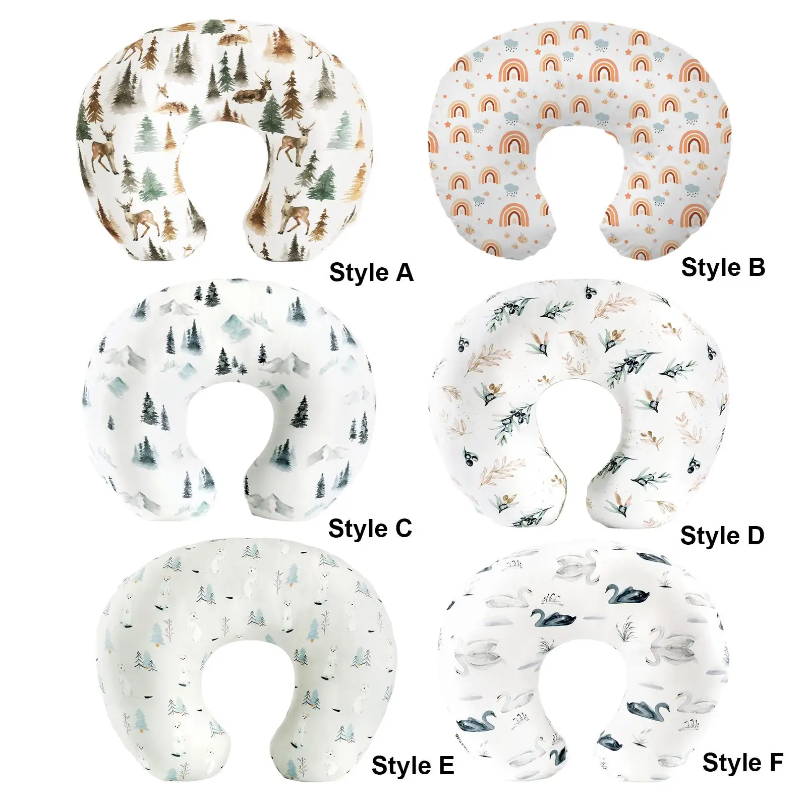 수유 베개 커버 부드러운 교체형 탈부착 가능한 인체공학적 모유 수유 베개 커버 선물용 베이비 샤워 병 수유 엄마 간호용