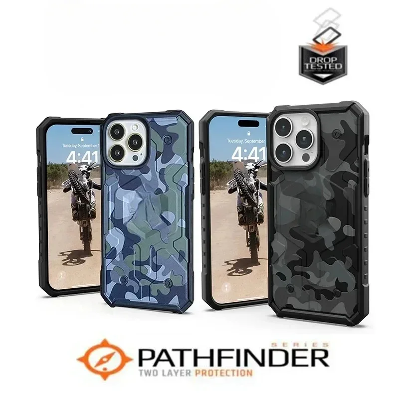 BX3 U-~A-G Pathfinder Camo MagSafe Case for  iPhone 15 Pro Max 13 14 Plus Original Military Shockproof Magnetic Camouflage Cover