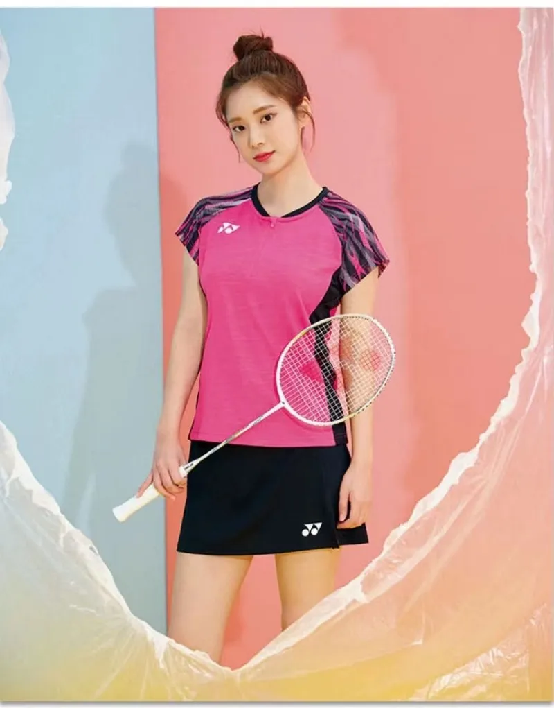Customized men\'s and women\'s badminton T-shirt quick drying breathable V-neck wrinkle resistant can be printed LOGO and name