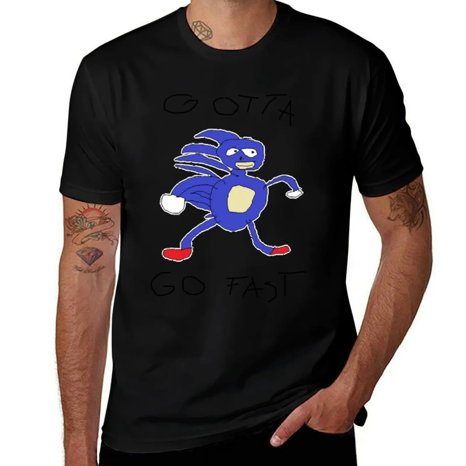 

Gotta go fast Sanic | Funny Meme T-Shirt men t shirt cotton 100% t shirt for man T-Shirt