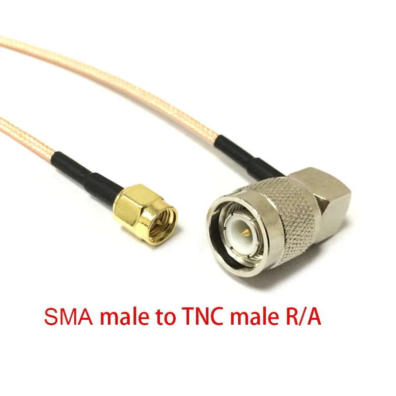 สายโคแอกเชียลของโมเด็มใหม่ SMA ตัวผู้เป็นปลั๊ก TNC อะแดปเตอร์ RG316ผมเปียมุมมองด้านขวา15ซม. 6นิ้ว