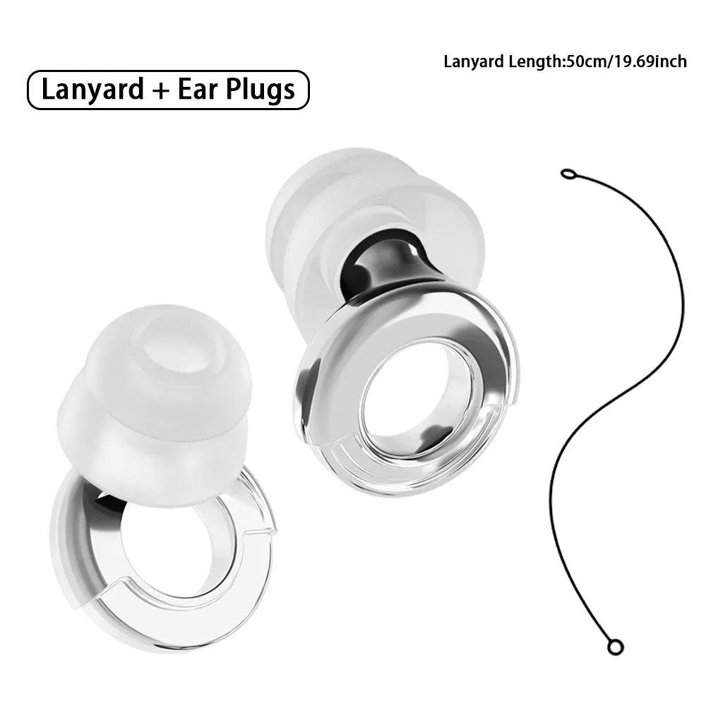 Double-Layer Silicone Earplugs with Lanyard Water Resistant Silent Swimming Earplug Personal Space for Water Sports