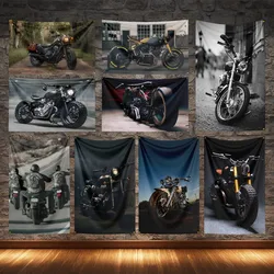 Classic Vintage Motorcycles Flag Polyester Digital Printing Moto Banner For Decoration