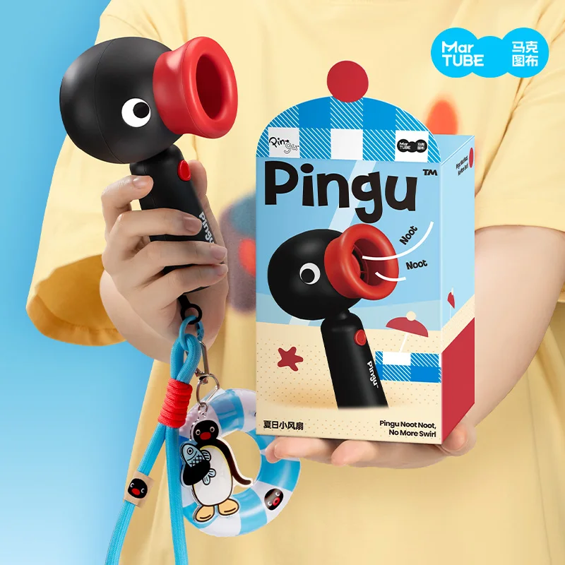 

Новый портативный мини-вентилятор Pingu в стиле аниме, перезаряжаемый, с креплением на ключи, летний декоративный вентилятор, креативный подарок на день рождения