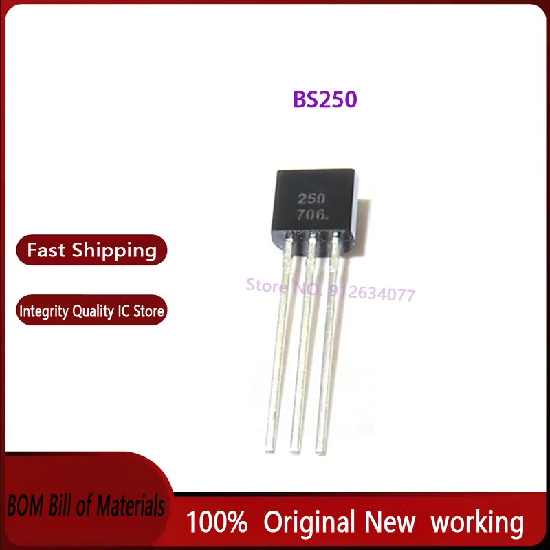 100pcs/lot  BS250 TO92   100% Brand New Original