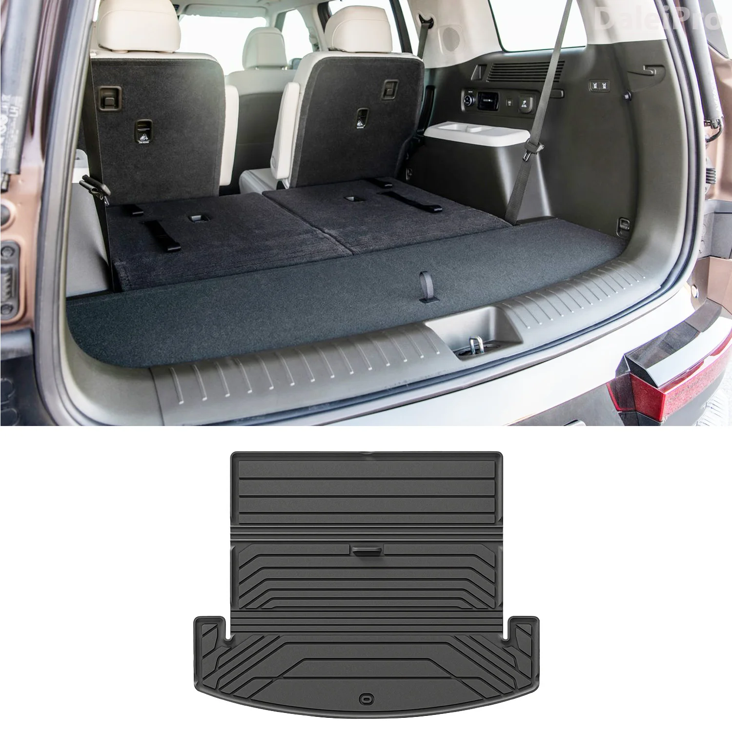 For Hyundai Santa Fe 6/7 Seater 2024 Car Rear Trunk Mats All-Weather Cargo Liner Custom Fit Cargo Mats TPE Cover Car Accessories