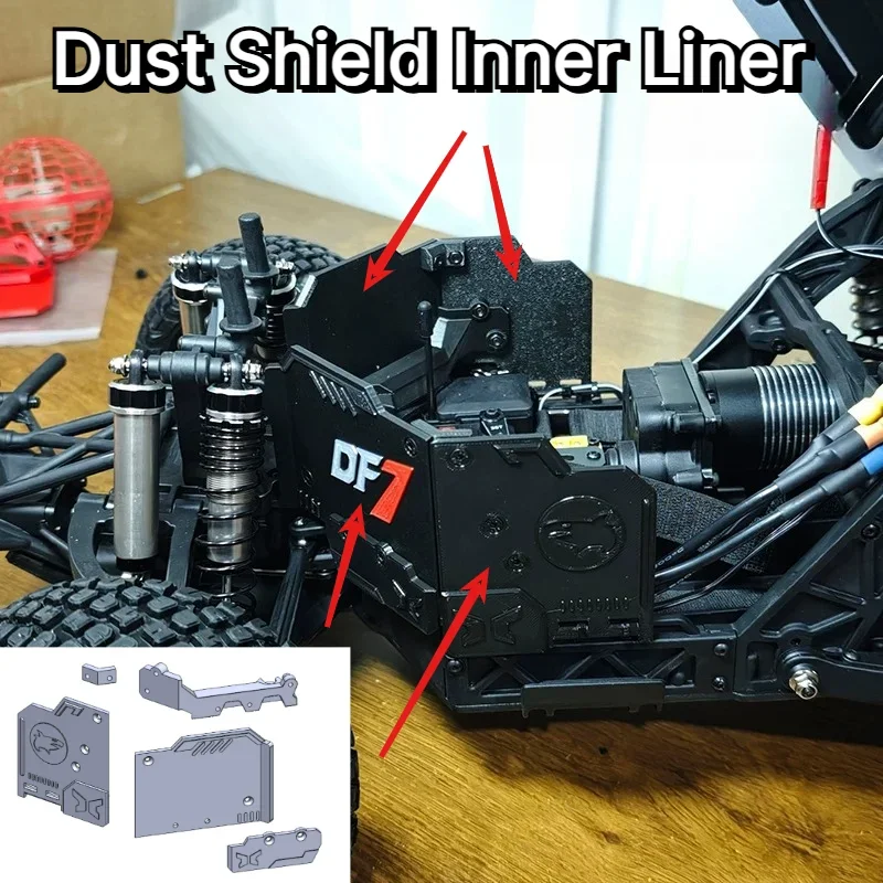RC Non Destructive Dust Cover Inner Liner custom for YIKONG 4072V4 4073 1/7 Hobby Offroad Truck Universal Upgrade Accessory