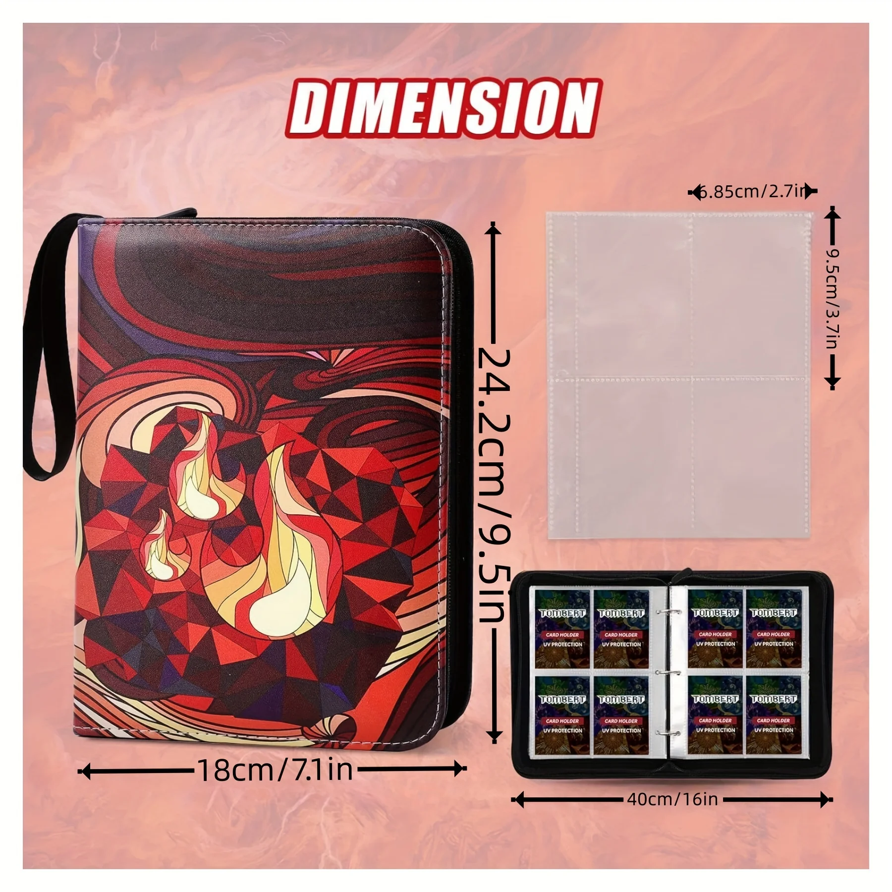 TCG Cards Binder Compatible with MTG Trading Cards, 400 Cards Capacity, Card Holder Album for PTCG Cards, Sports Cards