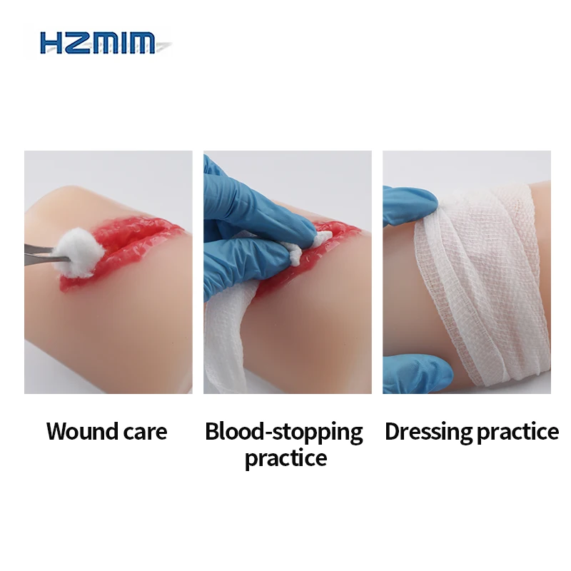 Simple Silicone Material Laceration Open Wound Packing Trainer Kit Repetitive Wound Bleeding Control Manikin Simulator - view 3