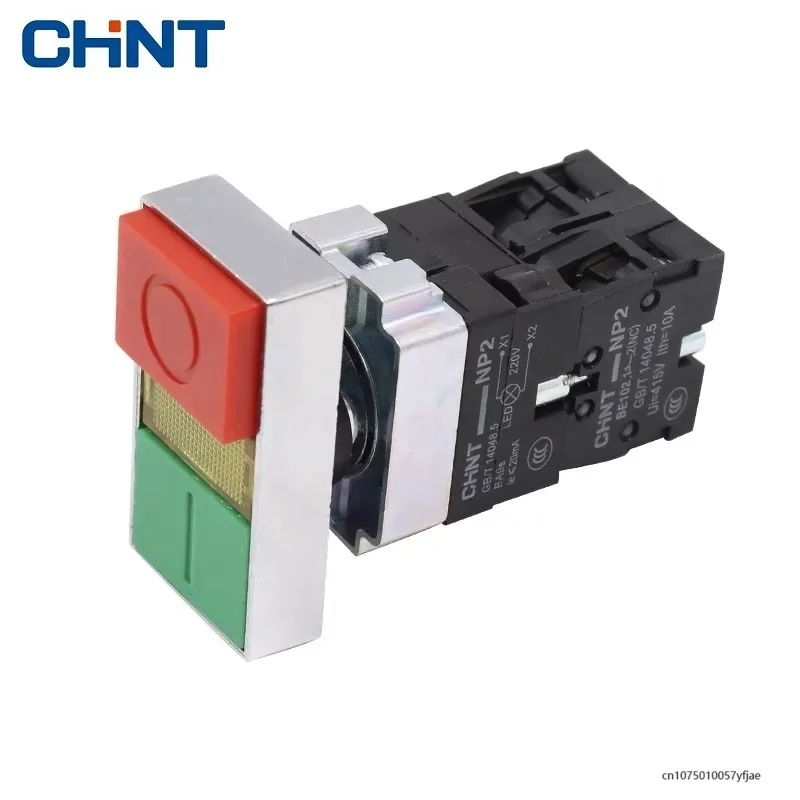 CHINT NP2-BW8465 Dual Button Dual Position Illuminated Button Switch Start Stop Signal Light Indication AC DC 220V 24V