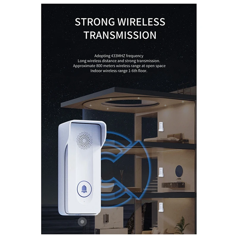 New 800M Long Distance Outdoor Doorbell Wireless Intercom Door Phone Unlocking Two-Way Intercom 433Mhz