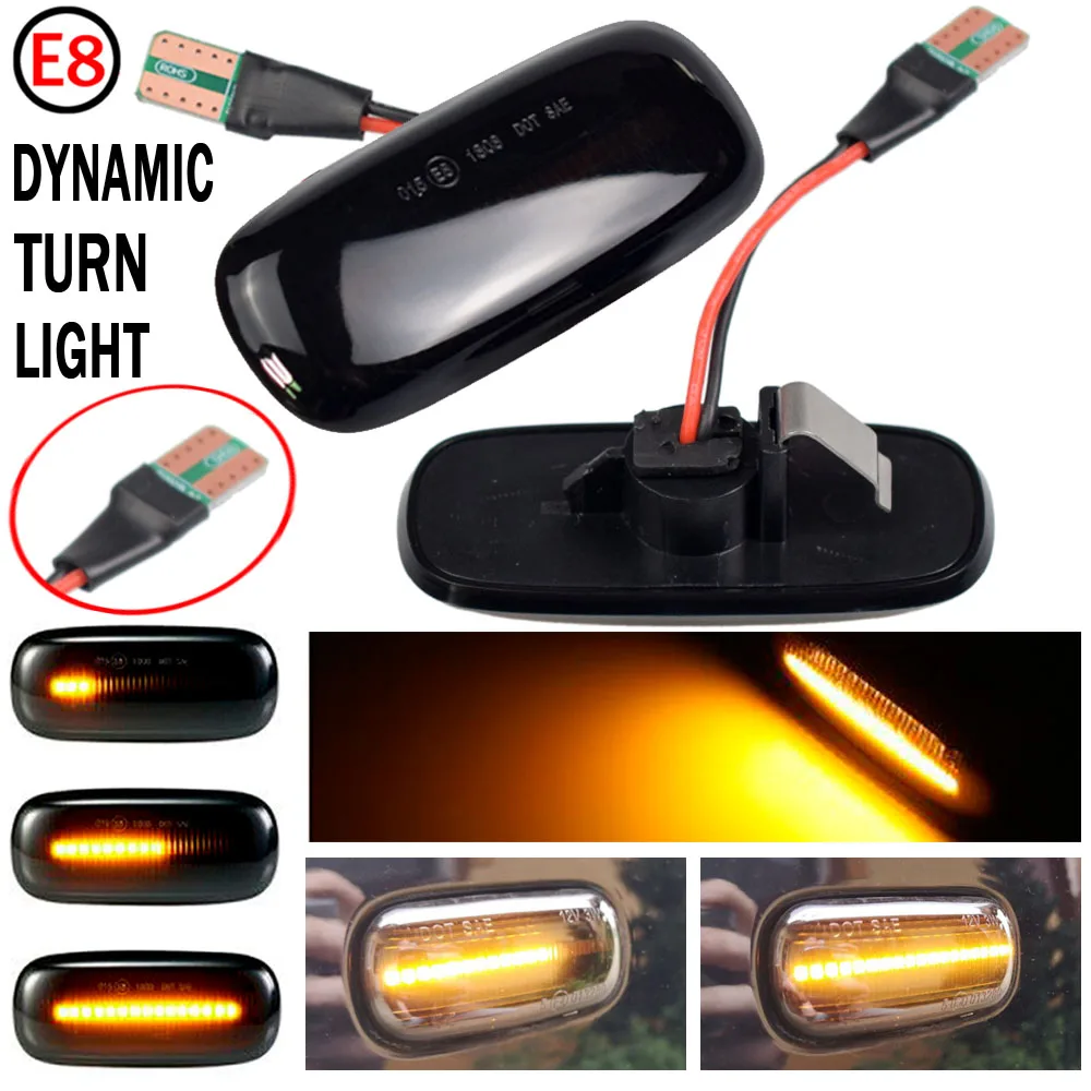 2Pcs Car Dynamic Flashing Blinker Side Marker Light For Audi A2 A3 8L A4 B5 A6 4B C5 A8 4D TT 8N Flowing Sequential Led