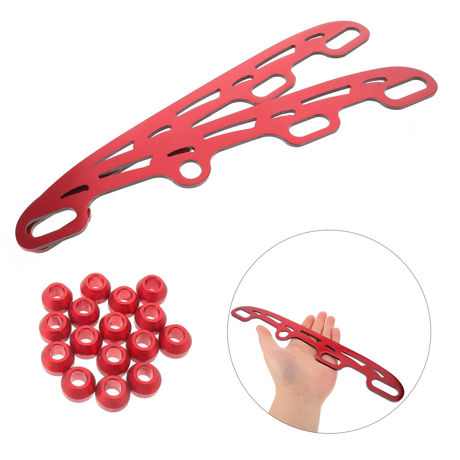 

2Sets Ice Hockey Skate Blades Stainless Steel Replacement Blades 11.4 Aluminum Alloy Side Plugs Inline Skate Roller Skating