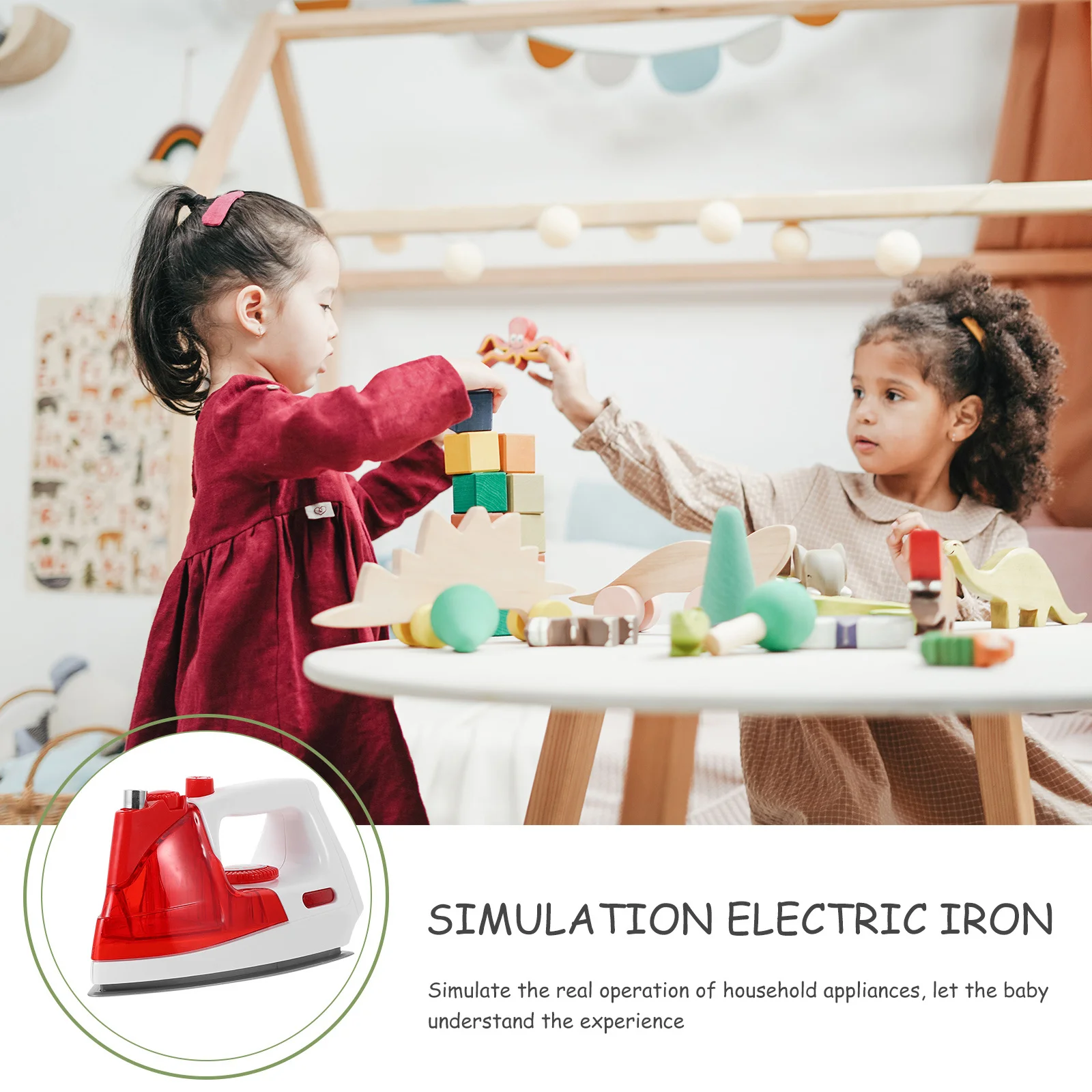 Fer électrique pour enfants, Simulation sûre, appareil ménager simulé, jeu de rôle éducatif, jeu de cuisine, 1 pièce