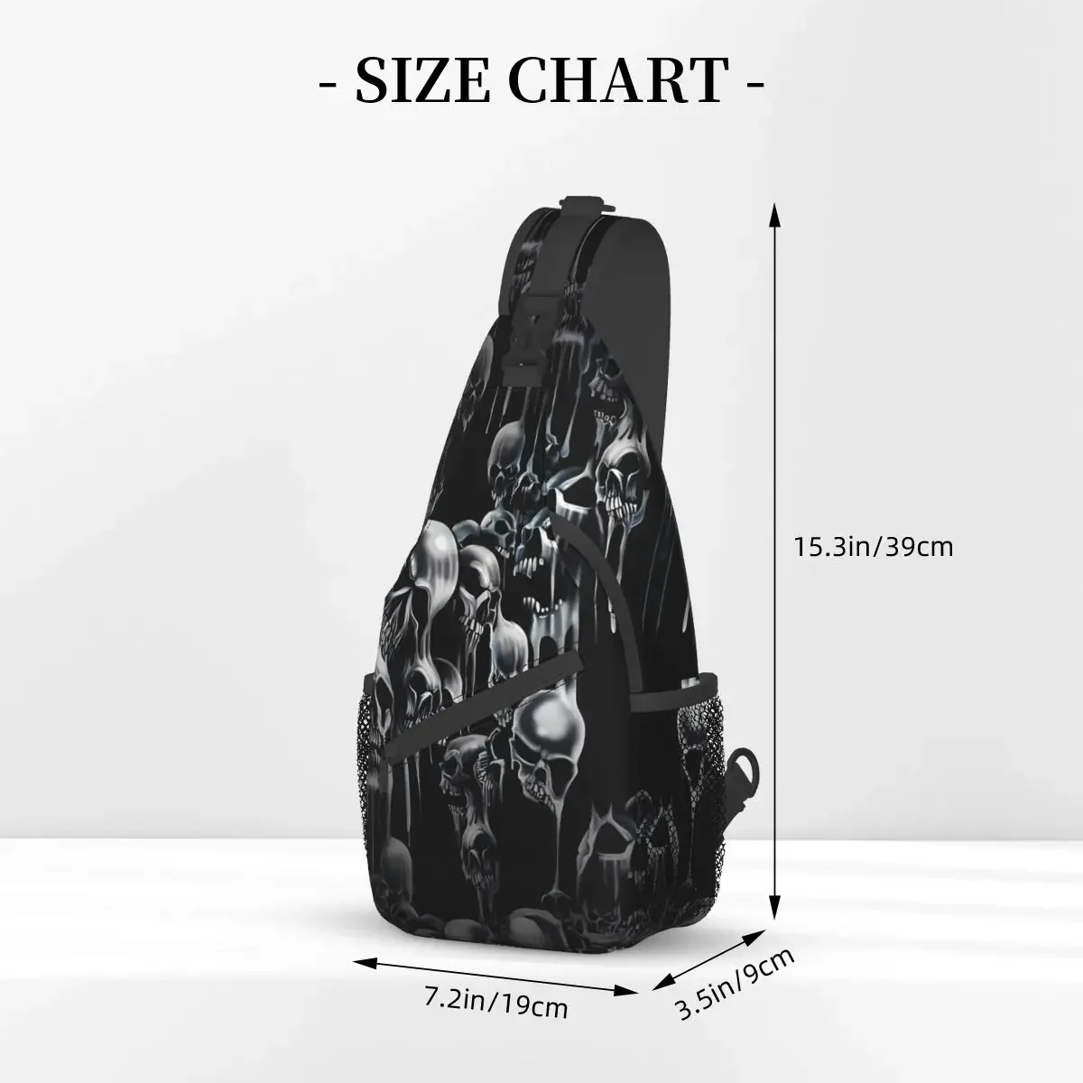 Crossbody Bag Sports Gothic Skull Pattern Chest Bag Unisex Women Man Fashion Shoulder Backpacks Travel