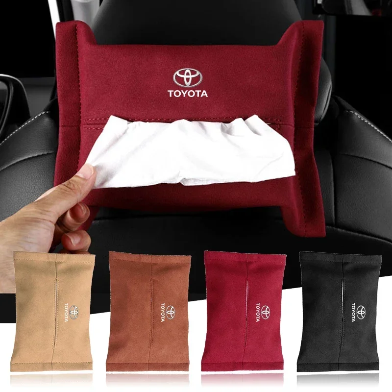 Car tissue box holder sun visor seat back accessories suitable For Toyota Corolla Avensis Yaris Rav4 Hilux Auris Camry Prius TRD