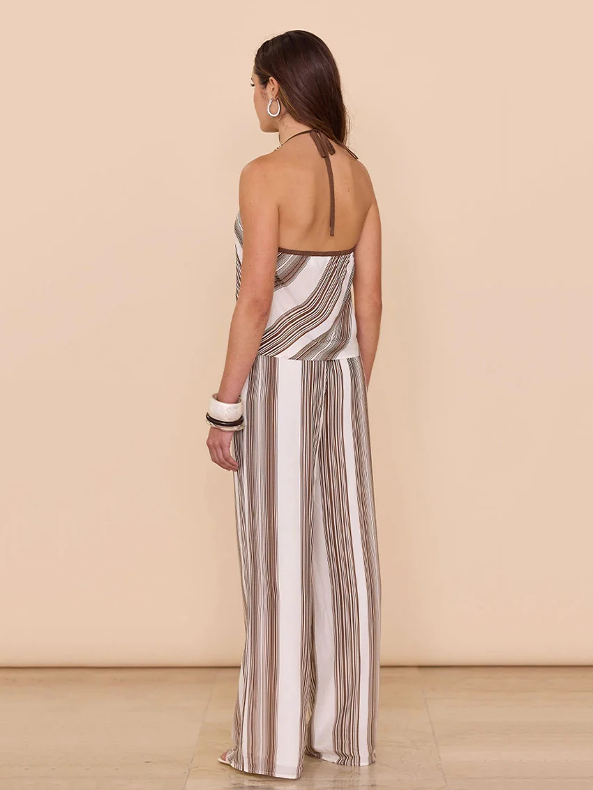 Marthaqiqi Summer Female Pajama Set Sexy Tank Tops Sleepwear Backless Nightgown Sleeveless Nightie Printing Women Nightwear Suit